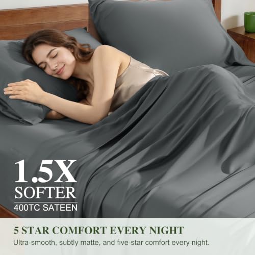 Image of 100% Organically Grown Bamboo Viscose King Sheet Set with Pockets on Side