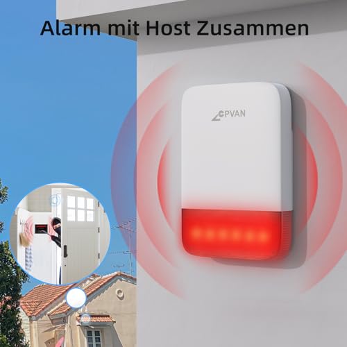 Zubehör für CP10 Pro Alarmanlage Haus, extra wasserdichte Außensirene-80dB-100dB-120dB(Host benötigt)