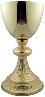 Gold Gild Catholic Christian Chalice Chapel Goblet Cup & Paten Church