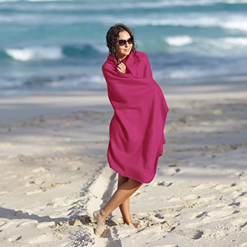 Microfibre-Towel-Set-160-x-80-cm-Large-Bath-Towel-80-x-40-cm-Small-Hand-Towel-Soft-and-Lightweight-Beach-Towel-Quick-Drying-Sports-Gym-Towel-Compact-Swimming-Camping-Towel