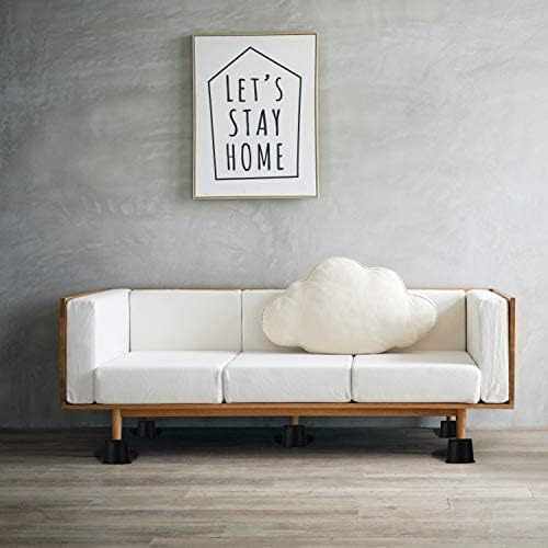 Miniatura 7 de BTSD-home Elevadores de cama redondos de 4 pulgadas, elevadores de muebles de alta resistencia, elevadores de silla de mesa para elevar hasta 10,000