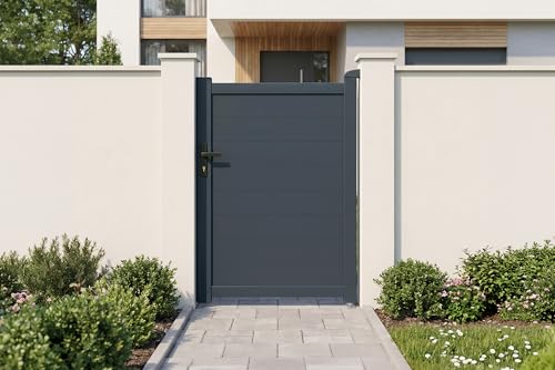 Casanoov Portillon EIGER 1x1,40m Aluminium Gris Anthracite – Design Plein Élégant et Moderne – Robuste Inoxydable Résistant Intempéries – Montage...