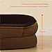 HMTOPE Orthopädisches Hundebett, Hundesofa, Vierseitiges Nackenrolle Kissen, rutschfeste Unterseite Hundekorb, Abnehmbar und Waschbar, Mittelgroße Hunde, Grosse Hunde, 106 x 79 x 17 cm, Braun