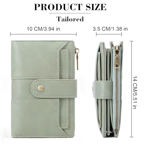 Image of SENDEFN Small Wallets for Women Leather Bifold Compact RFID Blocking with ID Window
