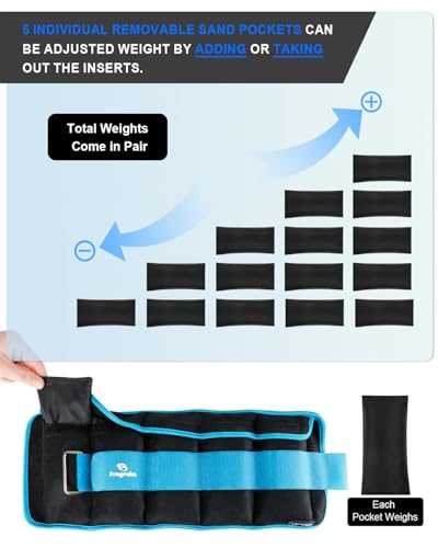 Image of Fragraim Adjustable Ankle Weights 1-3 /4 /5 /6 /8 /10 /12 /15 /20 LBS Pair with Removable Weight for Jogging, Gymnastics, Aerobics, Physical Therapy