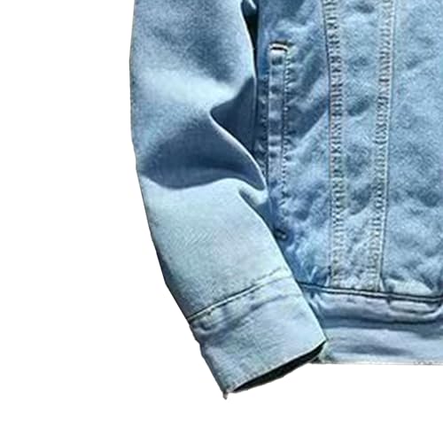 Maiyifu-GJ Men's Sherpa Fleece Lined Denim Jacket Thickened Warm Winter Trucker Coats Button Down Cowboy Jean Jacket4