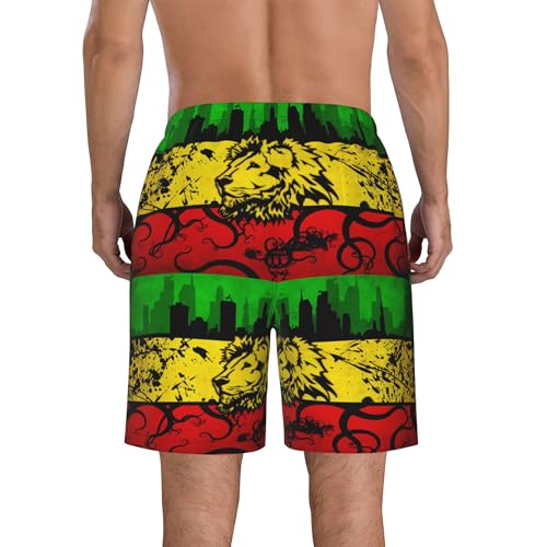 AOOEDM Short de Plage pour Hommes Drapeau de la Jamaïque avec Poches Short de Bain d'été Maillots de Bain – vue 5