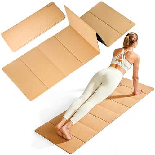 Rocalt Foldable Cork Yoga Mat Non Slip Travel Pilates Workout Mat