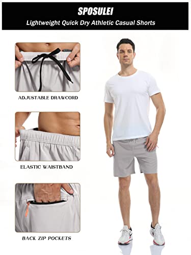 SPOSULEI Shorts Esportivos Masculinos De Secagem Rápida, Leves, Para Academia E Corrida, Casuais, 7