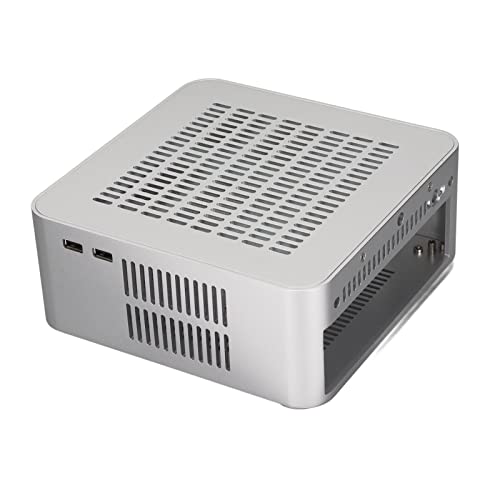 Gabinete Mini ITX resistente y ligero para escritorio, aluminio plateado 7.8"x7.8"x3.1" miniatura 2