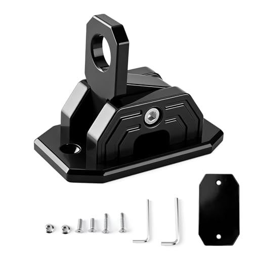 Image of CB Antenna Mount, 2-Way Installation Universal Heavy Duty No-Drill CB Antenna & Flag Whip Mount Bracket Kit, Adhesive Tape & Screw Mount for Trucks, RV, Off-Road Vehicles, Boat, Motorcycle (Black)