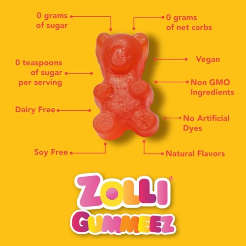 Zolli Gummies Strawberry - Delicious Zero Sugar, Allergy-Free, KETO, Vegan Clean Teeth Candy - 1.94oz for a Strawberry-licious and Dental-Friendly Snacking Experience