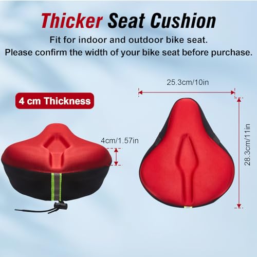 image for Zacro Bike Seat Cushion - Gel Padded Bike Seat Cover for Men Women Com