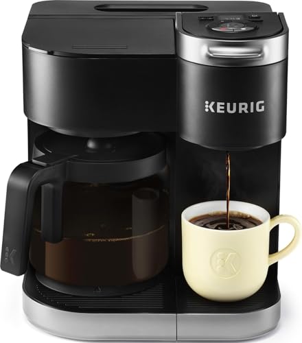 Keurig K-Duo Single Serve K-Cup Pod & Carafe Coffee Maker, with Multiple Brew Sizes, 60oz Removable Reservoir, Programmable Auto Brew Carafe, Black