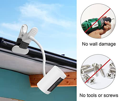 2Pack Flexible Clamp Mount Compatible with Stick Up Cam/Indoor Cam/Battery Cam,Flexible Long Gooseneck Arm Mounting Bracket No Tools or Wall Damage Required