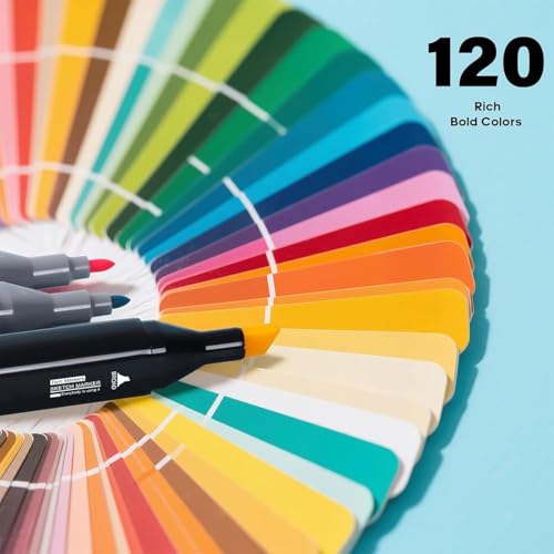 Image of BOLT BEE Acrylic Paint Markers with Brush Tips, Quick-Drying Waterproof Ink for Rock, Plastic, Wood, Canvas, Glass, Ceramic, Metal Art Crafts Projects (120 Color Acrylic Marker)