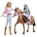 Produktbild Barbie - Stacie Schwestern auf Pferd Playset mit Pferd und Sattel von 2, mit Reitanzug, Spielzeug und Geschenk für Kinder ab 3 Jahren, GXD65