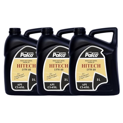 Image of PALCO HITECH 15W40 API: CI4 / SL Heavy Duty Diesel Engine Oil Synthetic Technology | Maximum Power & Superior Protection | For SUVs, MUVs & Crossovers | 3 Litre (Pack of 3)
