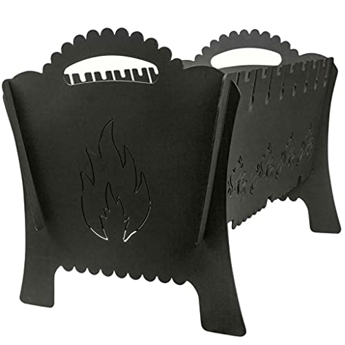 Free2Buy Heavy Duty Mangal BBQ Kabab Russian Shashlyk Portable Barbeque Grill - Folding Picnic Camping Outdoor Travel 8 Skewers 3mm Steel 8.2kg Black