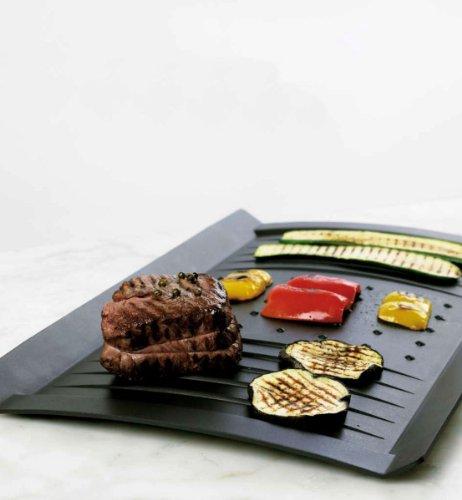 Frigideira grill retangular, Alumínio com Revestimento, Gli Speciali, 48x28 cm, Preto, BALLARINI