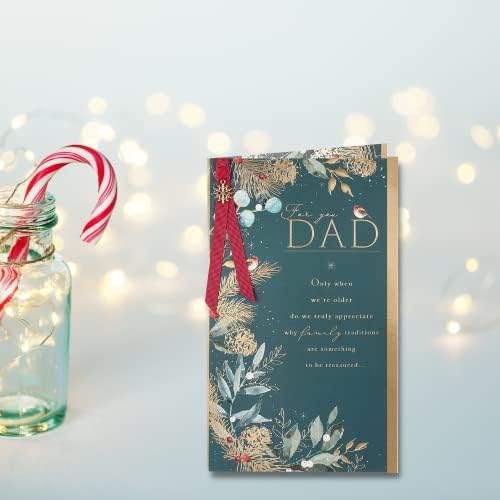 Clintons: Dad Robin And Foliage Christmas Card, Multi-Colour, 171 x 260, 1181363