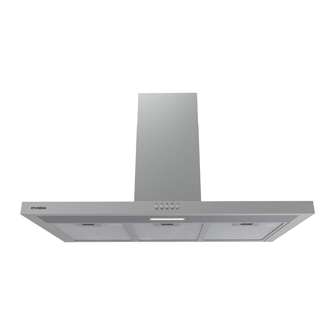Hyundai Cappa aspirante tipo T 90 cm inox HCPT900BX. Potenza 66,5 m3/h, doppio tiro, 3 velocità, controllo manuale, filtro lavabile in lavastoviglie.