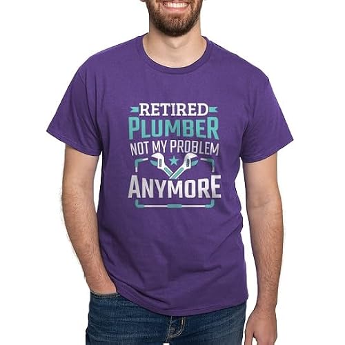 CafePress Funny Retired Plumber Plumbing Tool Craftm T Shirt Men's Traditional Fit Casual T-Shirt Purple