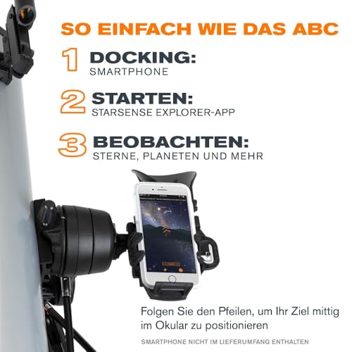 Celestron 22461 StarSense Explore DX 130 Newton-Reflektorteleskop, Smartphone-App-fähige, inklusive...