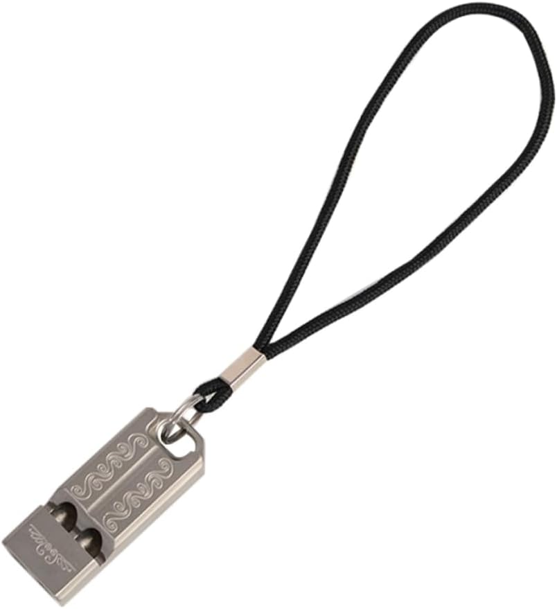 TEHAUX Titanium Alloy Emergency Survival Whistle with Wrist Strap Lightweight and Loud Safety Whistle for Hiking Camping Climbing and Outdoor Sports