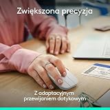 Logitech Mobi Fold, ultra-przenośna mysz podróżna, mała i lekka, przewijanie dotykowe, ciche kliknięcia, 4K DPI, obsługa Bluetooth, dla Windows PC, Mac, Chromebook, Android, iPad - Biały