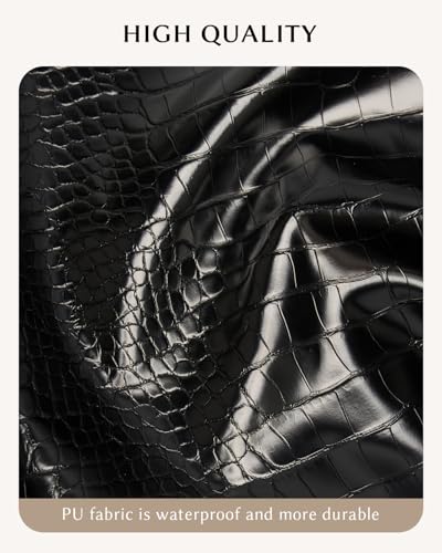 Make Up Bag, Cosmetic Organizer for Women, Waterproof Croc PU Leather Makeup Organizer with Divider and Handle Toiletry Bag Travel Bag (Croc Embossed, Black)2