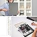 Padfolio Portfolio Leather Binder, Interview Legal Document Organizer, Padfolio Clipboard Folder, Business Card Holder Included 2pcs Letter Sized Writing Pad (Zipper Light Gray)