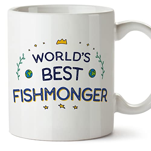 Mugffins Tasses pour POISSONNIÈRE - En Anglais - Cadeau original pour POISSONNIÈRE - World's Best - 11 oz / 330 ml
