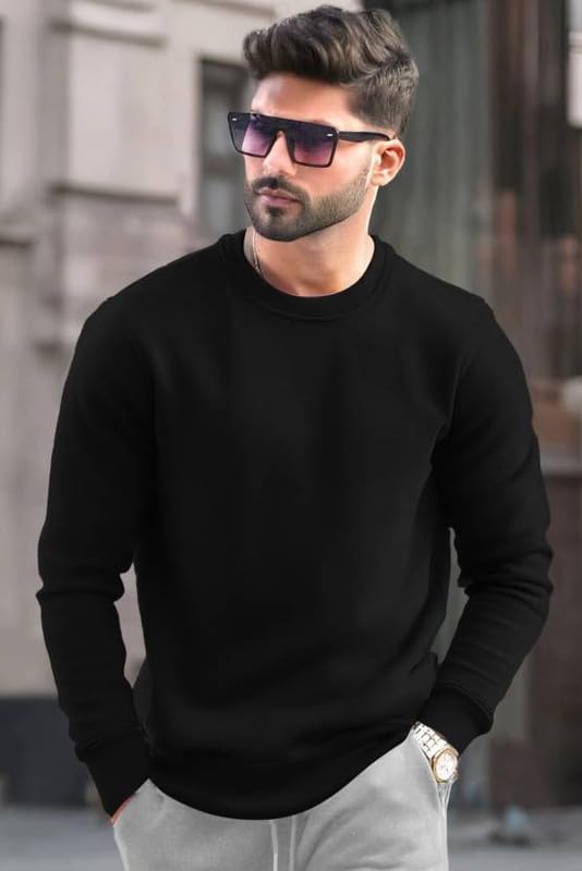 eshami Men Long Sleeve Pullover Sweatshirt Relaxed Fit Soft Fabric Casual Stylish Pullover Sweatshirt_Parent-picture-42