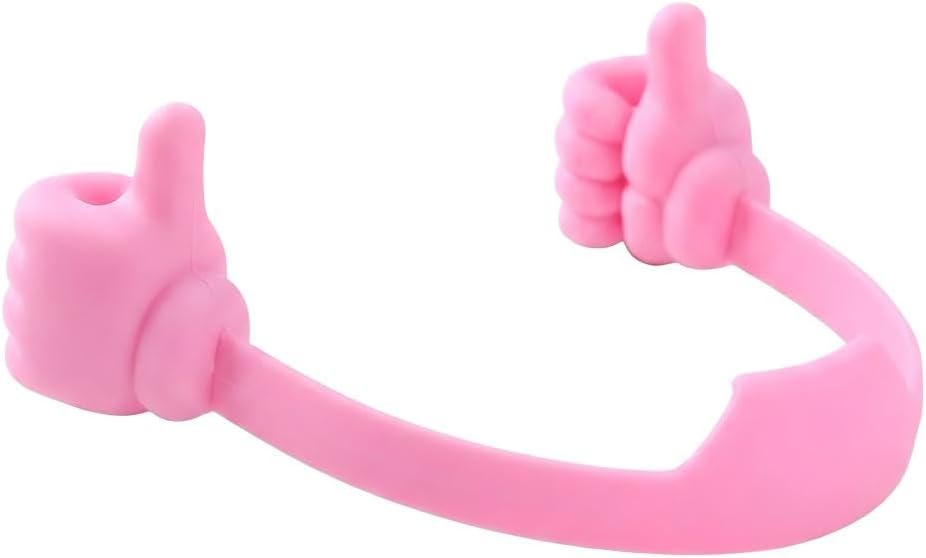 Novelty Thumb Phone Stand for Desk, Funny Hand Shaped Cell Phone Holder, Portable Tablet Mount Accessory for Office and Home, 4.5x3.7x1.8 Inches (Pink)