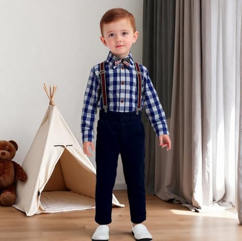 Image of Yilaku Baby Boy Clothes Toddler Dress Outfits Cotton Shirt + Jean Pants 2 Piece Boy Suit sets 1-7 Years