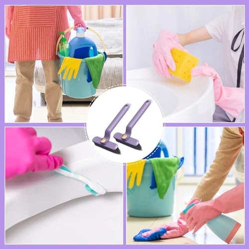 Image of Crevice Multi-Function Bathroom Plastic Cleaning Brush,Tiles Cleaning Brush,Hard Bristle Rotating Crevice Gap Cleaning Brushes for Bathroom,Floor Cleaner Brush Pack of 2