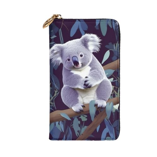 lovely Koala Wallet for Men Women Long Purse Leather Clutch Large Business Handbag Travel Phone Holder Credit Card Holder Money Case with Zipper Leather Wallets Gift2