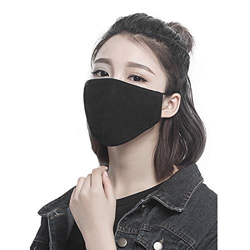 6pcs/Pack Black Face Mask Windproof Dustproof Face Masks Breathable Reusable Washed for Outdoor Sport Half Face Earloop Cotton Face Masks(Black) - Thumbnail 6