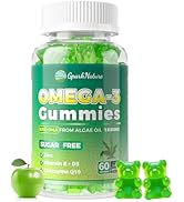 GparkNature Omega 3 Fatty Acid Supplements for Woman,Vegen Omega-3 Supplement Gummies 1500Mg from...
