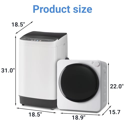 Erivess 2.0 Cu.Ft Full Automatic Washer & 1.6 Cu.Ft Compact Dryer Combo Set - Image 2