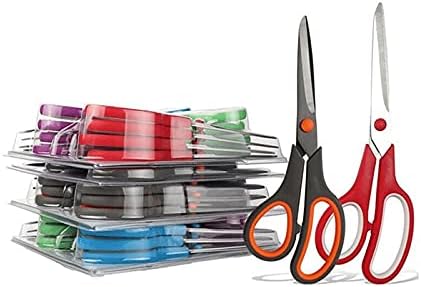 Kitchen Scissors Comfort-Grip Handle Sewing Scissors Stainless Steel Tailor's Embroidery Scissors(Red)