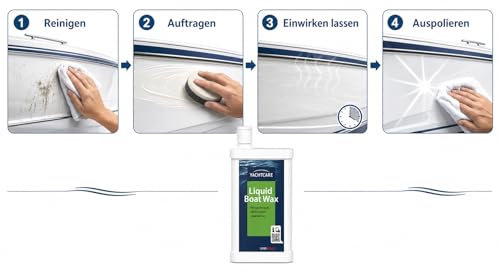 Yachtcare Liquid Boat Wax 500 ml - Flüssiges Bootswachs mit Carnaubawachs für GFK, Gelcoat & Lack, Bootsversiegelung