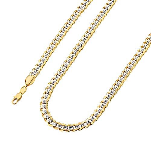 Chainshouse 6.5Mm Wide Two Tone 6.5Mm Two Tone 18K Gold Plated Miami Cuban Chain Necklace For Men Women, 30", Send Gift Box #TOP17