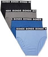 Bonds Men's Underwear Hipster Brief (4 Pack), Blue / Black / Grey (4 Pack), Large