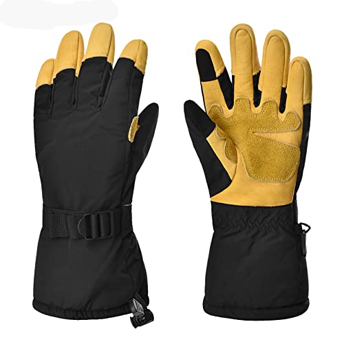 WUIIEN Guantes de esquí de Trabajo al Aire Libre Pantalla táctil Guantes térmicos de Invierno a Prueba de Viento a Prueba de Viento Guantes de Boca Caliente para Clima frío, Guantes de Snowboard,S/M Cover