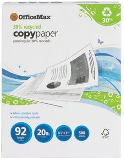 Office Depot® Brand EnviroCopy® 3-Hole Punched Copy Paper, Letter Size (8 1/2" x 11"), 20 Lb, 30% Recycled, FSC® Certifi