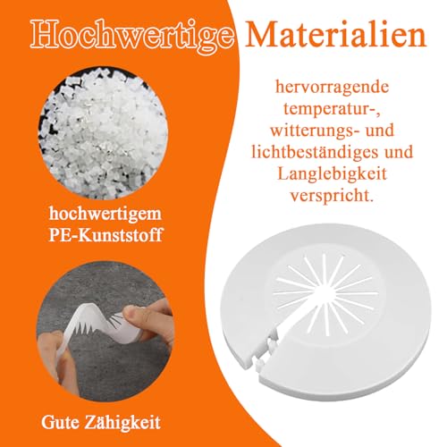 10 Stück Heizungsrohr Rosette Rohrabdeckung, Rohrabdeckungen Heizkörper Weiß, Abdeckung für 10-25mm Durchmesser Rohre Abdeckung, für Heizungsrohre, Warm und Kaltwasserrohre, Abflussrohre