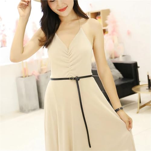 Decorative Belt Narrow Leather Belts For Women Decorative Waistband For Dress Or Skirt Or Overcoat Girdle Width 1.0 Cm for Country Concert Outfit(105cm,Brown)4