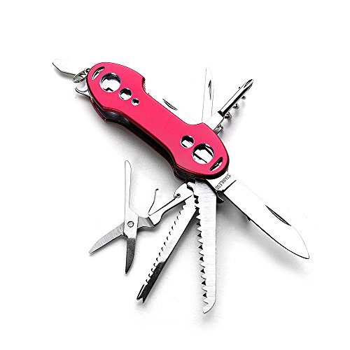 Comebo 2 Pcs Pack Stainless Steel Swiss Style Army Pocket Knife Multitools 12-In-1 Multi Function With Opener Screwdrivers Saw Scissors #TOP3